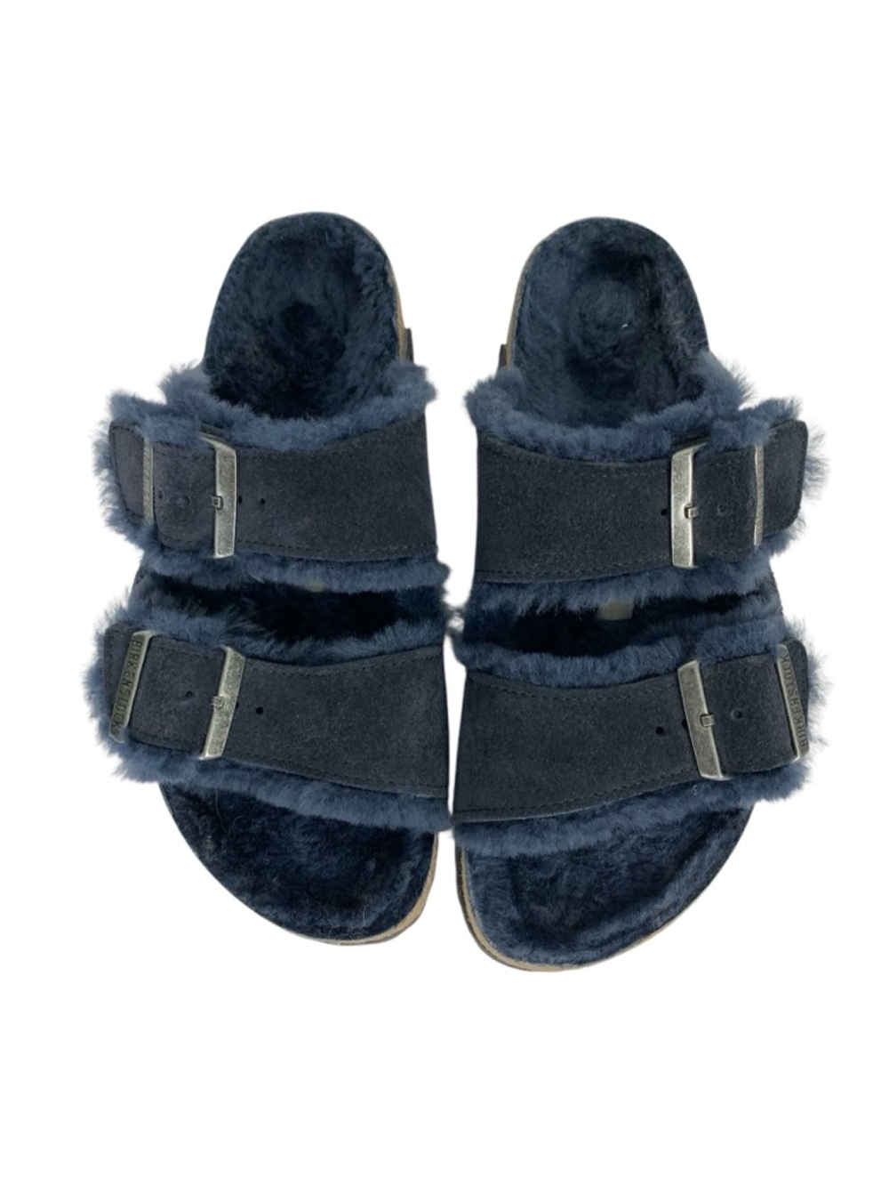 Birkenstock Arizona shearling sandals size 7 midnight blue - Picture 2 of 11